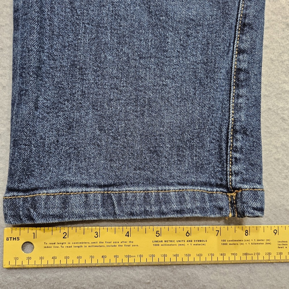 Time & Tru High Waist Paper Bag Jeans Womens 6 Blue Dark Wash w/ Belt Crop Capri - Picture 10 of 11
